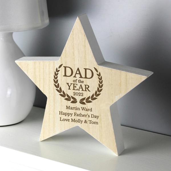 Abode Home & Gifts Personalised 'Dad Of The Year' Star