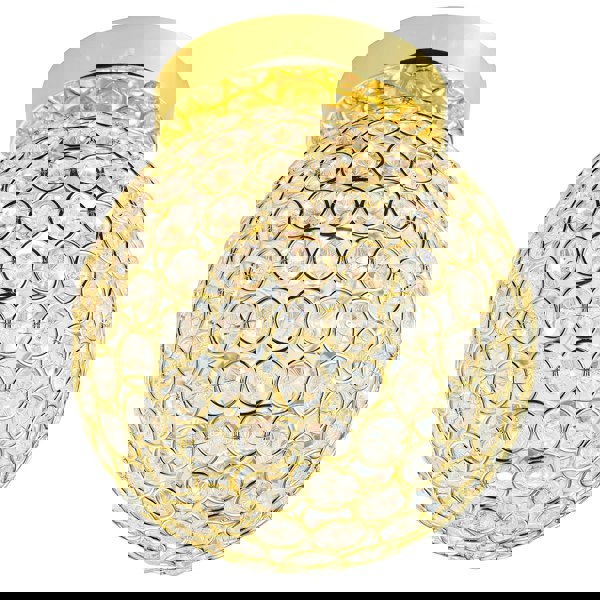 Modern Polished Gold and Beaded Glass IP44 Bathroom Ceiling Light Image 3