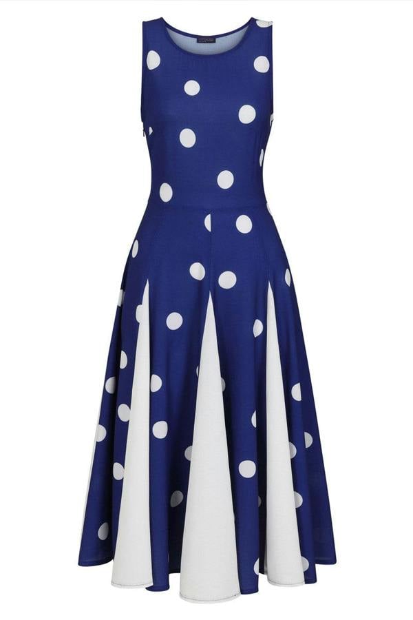 HotSquash Box Pleat Midi Dress with Contrast Skirt