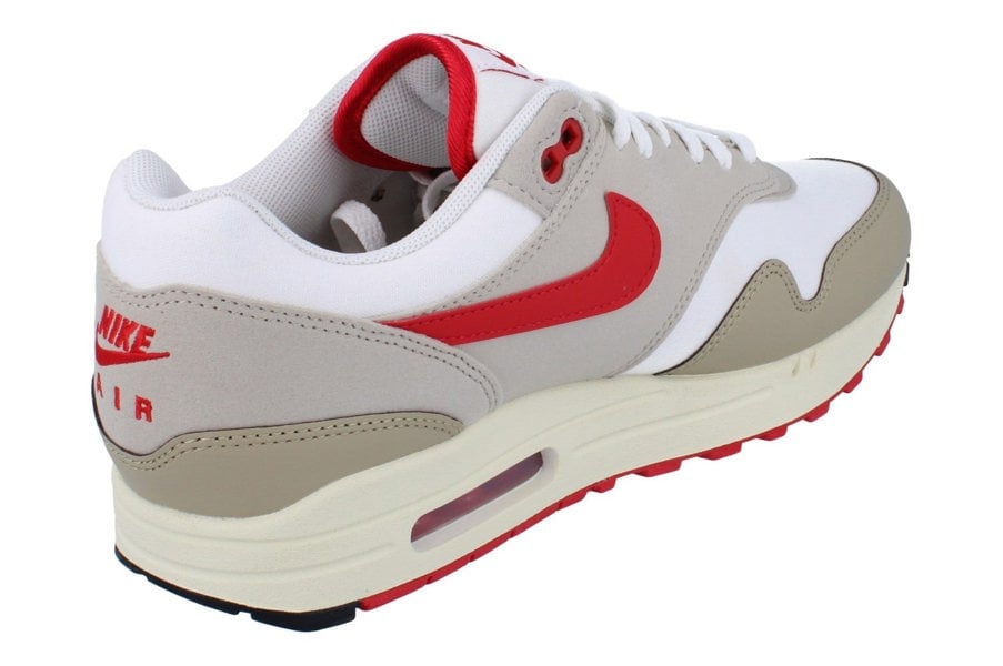 Nike Air Max 1 Mens Trainers Hf4312  100 - White University Red Cream 100 - Photo 2
