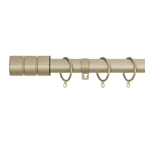 A.Unique Home Plain Barrel Metal Extendable Curtain Pole with Rings and Fittings, In a Variety of Colours and Sizes (25/28mm)