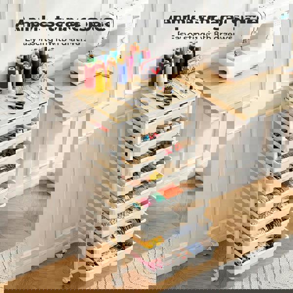 Levede 8 Drawers Storage Trolley Utility Cart Plastic Mobile Organiser Unit