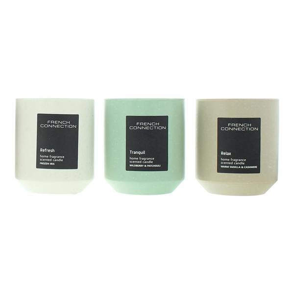 French Connection Stone Collection Trio of Candles Gift Set 3 x 140g