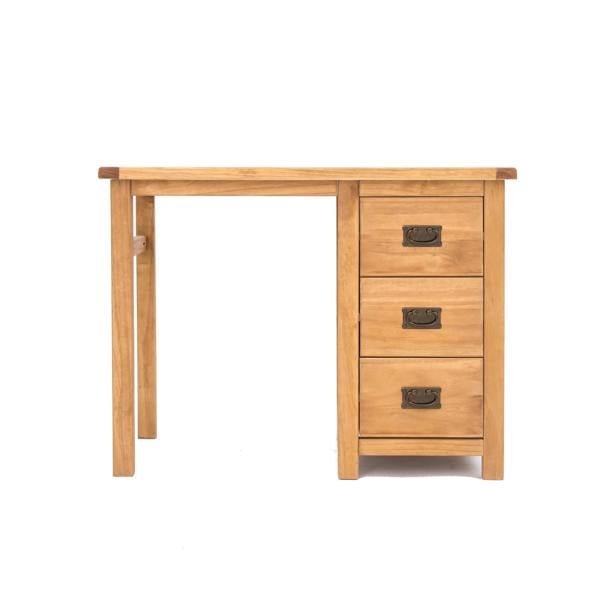 Lugo 3 Drawer Desk - Dressing Table Brass Drop Handle