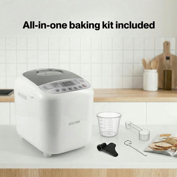 Spector Automatic Bread Maker Machine 2LB 19 in 1 600W Non Stick Stainless Steel