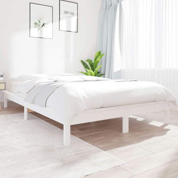 Berkfield Bed Frame White 120x200 cm Solid Wood Pine