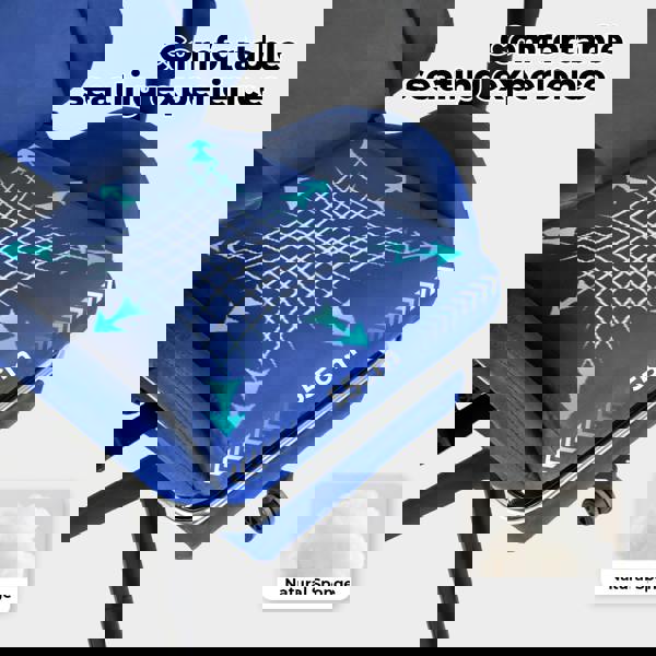 Levede Office Desk Chair Gaming Recliner Adjustable Height with Footrest Blue