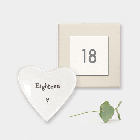 18th Birthday Porcelain Heart Trinket Dish – Eighteen