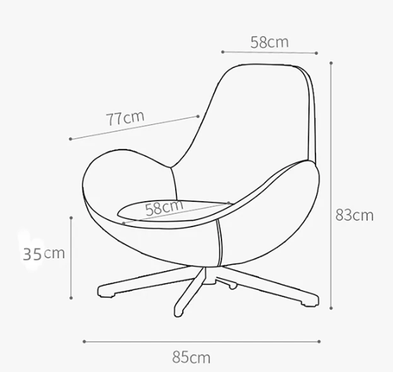 Weilai Concept Snail Swivel Accent Armchair, Brown Leather