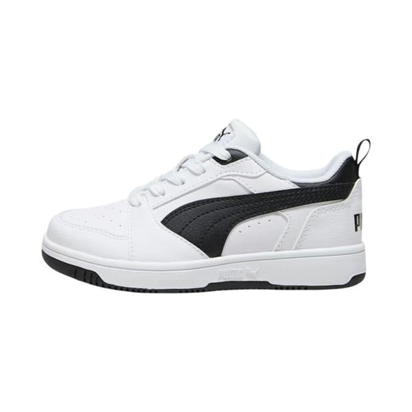 Puma Childrens/Kids Rebound High Top Trainers - White/Black/White - 