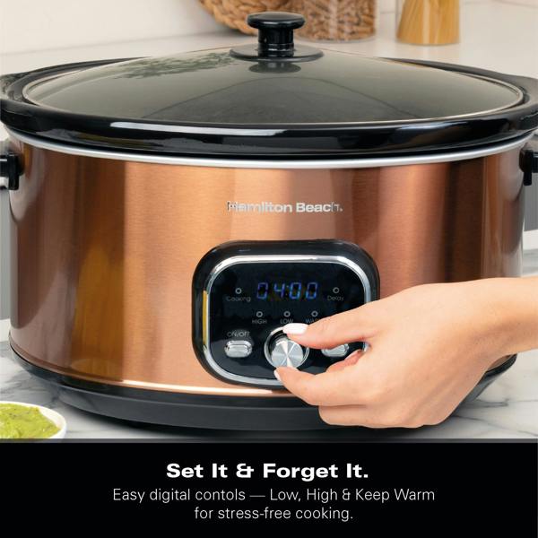 Hamilton Beach Digital 6.5L Oval Slow Cooker - Copper