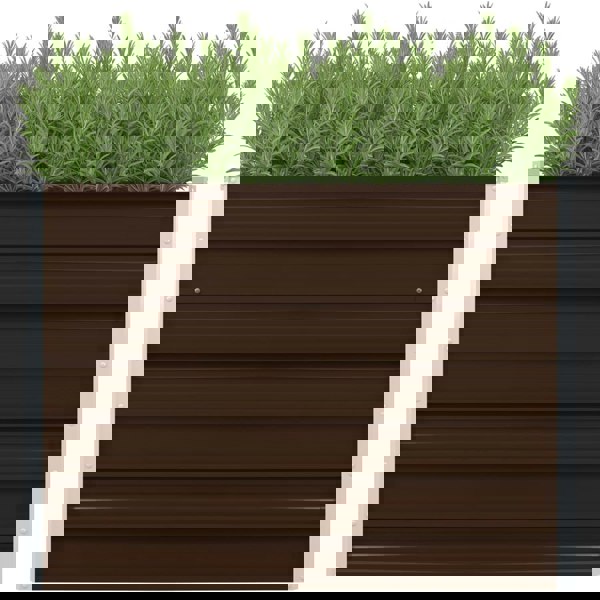 Berkfield Raised Garden Bed Brown 100x100x77 cm Galvanised Steel