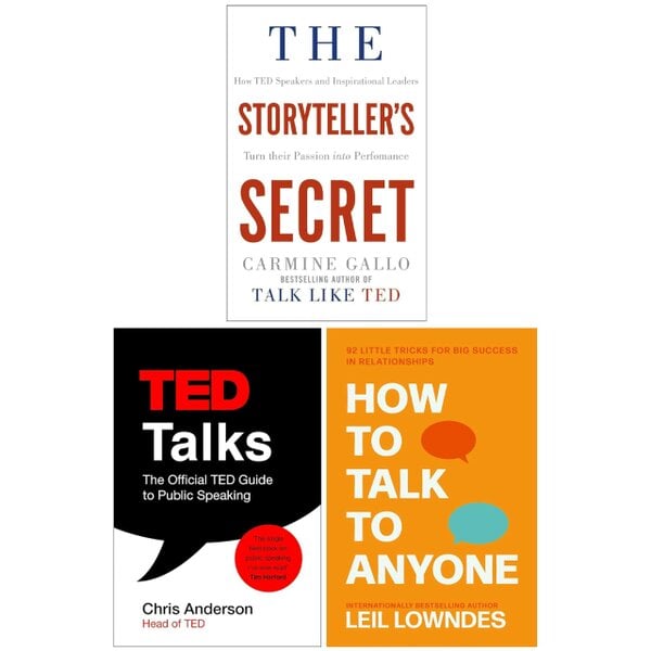 How to Talk to Anyone, TED Talks and The Storyteller's Secret 3 Books Collection Set