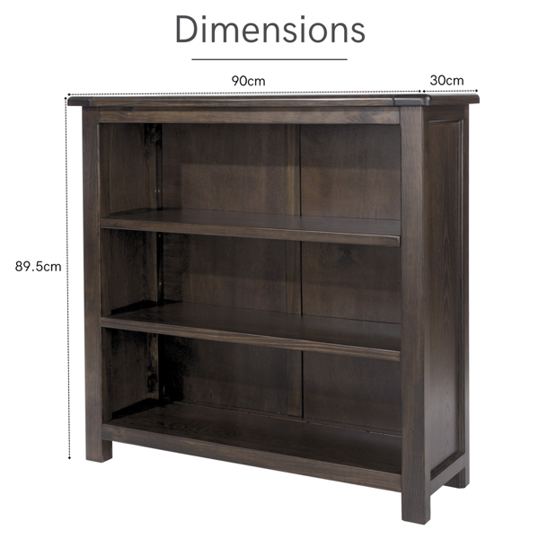 Core Products Boston Low 3 Shelf Bookcase