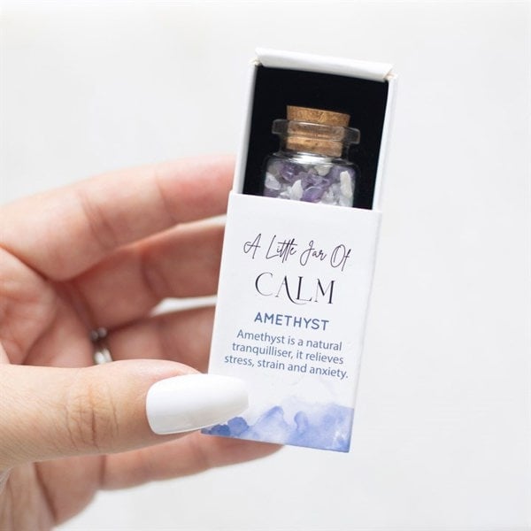 Serano Jar of Calm Amethyst Crystal in a Matchbox