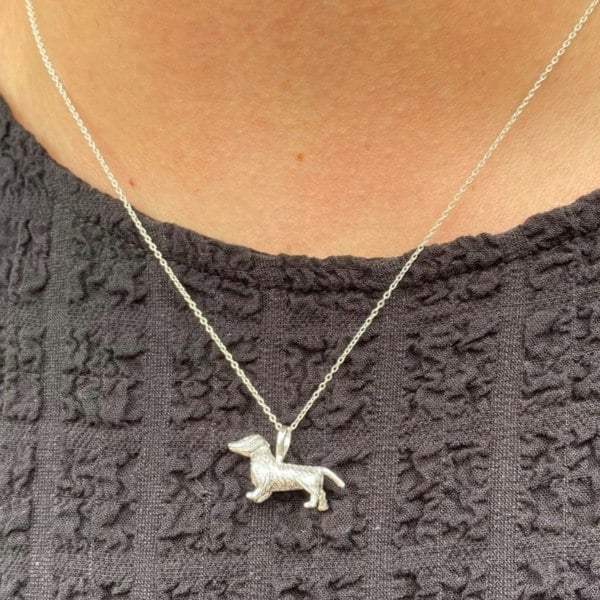 Fergus the Dachshund Sterling Silver Necklace - Reeves & Reeves