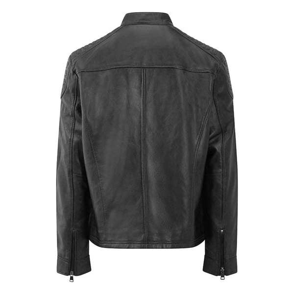 PRIMEHIDE Men’s Black Leather Biker Jacket – Thomas