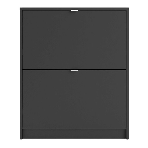 Wyld Haus Prague Black Shoe Cabinet 2 Flip Down Doors
