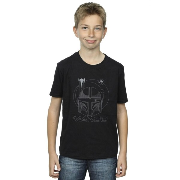 Star Wars Boys The Mandalorian Rings Helmet T-Shirt - Black