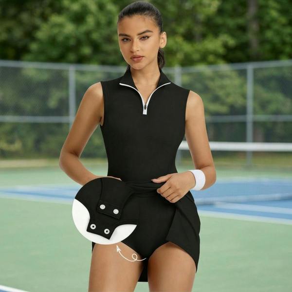 Anniou Collared One-Piece Tennis Dress