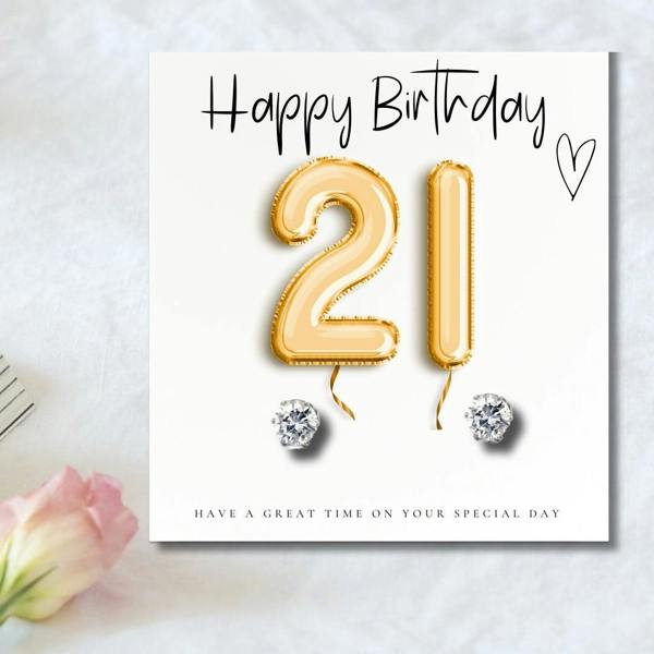 Aye Do Gifts Small 21st Birthday Gold Balloon Hamper | Candle, Earrings, Chocolates