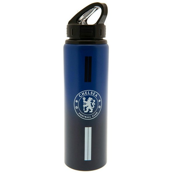 Chelsea FC Stripe Aluminium Water Bottle - Royal Blue/Black