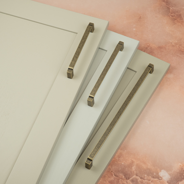 Handle & Home Antique Brass Stepped Cabinet Handles
