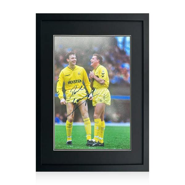 Paul Gascoigne Signed Tottenham Hotspur Image Deluxe Mount Frame