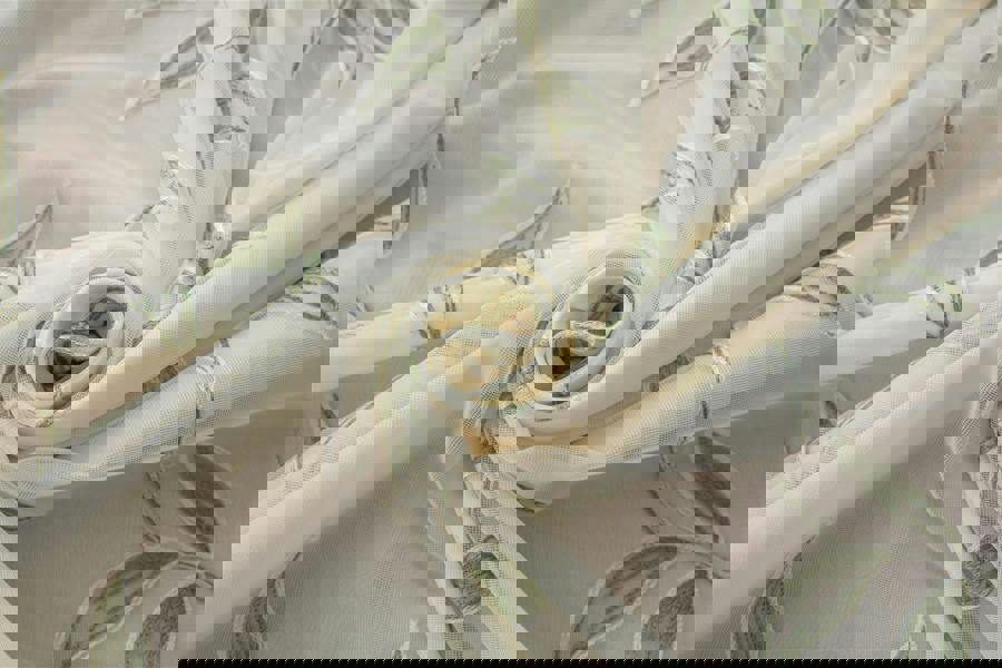 Luxury Living Leaf Embroidered Tulle Voile Curtains Ring Top