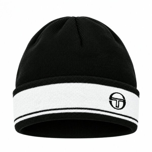 Sergio Tacchini Sellarz Jacquard Stripe Beanie Hat Black/White