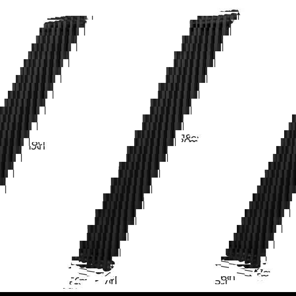 Monstershop Traditional 2 Column Radiator - 1800 x 562mm - Black