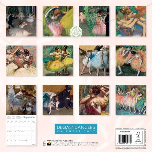 Degas' Dancers Calendar 2027, Wall Calendars, Month To View, Art, Gift