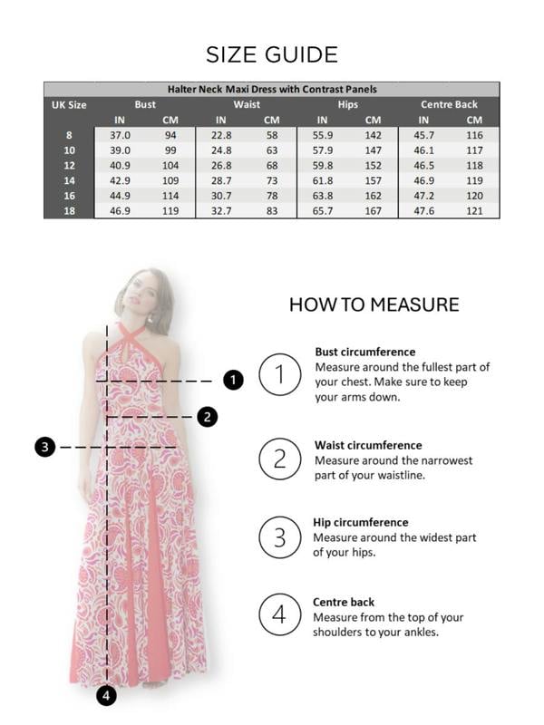 HotSquash Halter Neck Maxi Dress with Contrast Panels