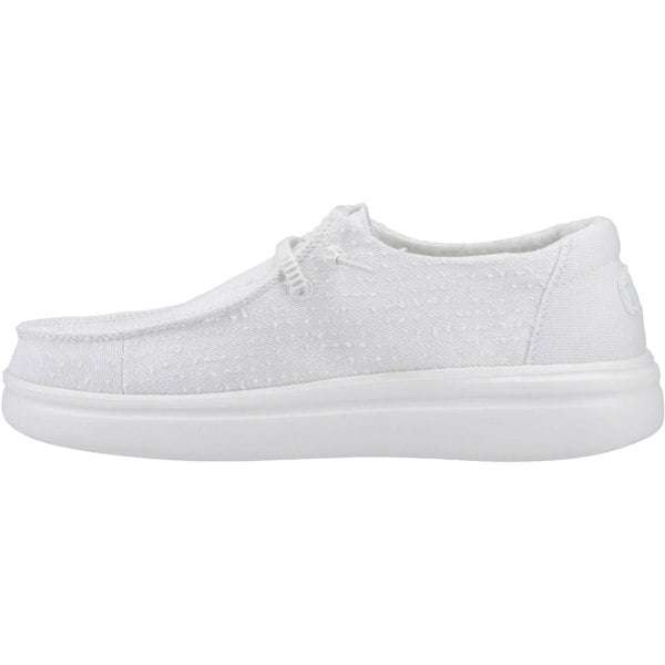 HEYDUDE Wendy Rise Perf Canvas Polyester Blend Women's White Moccasins Shoes