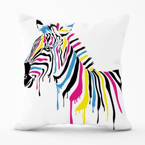 Warren Reed Multi Coloured Zebra Cushions