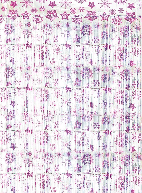 Cheetah Shimmer christmas Tinsel Curtain, 2M x 1M Pink