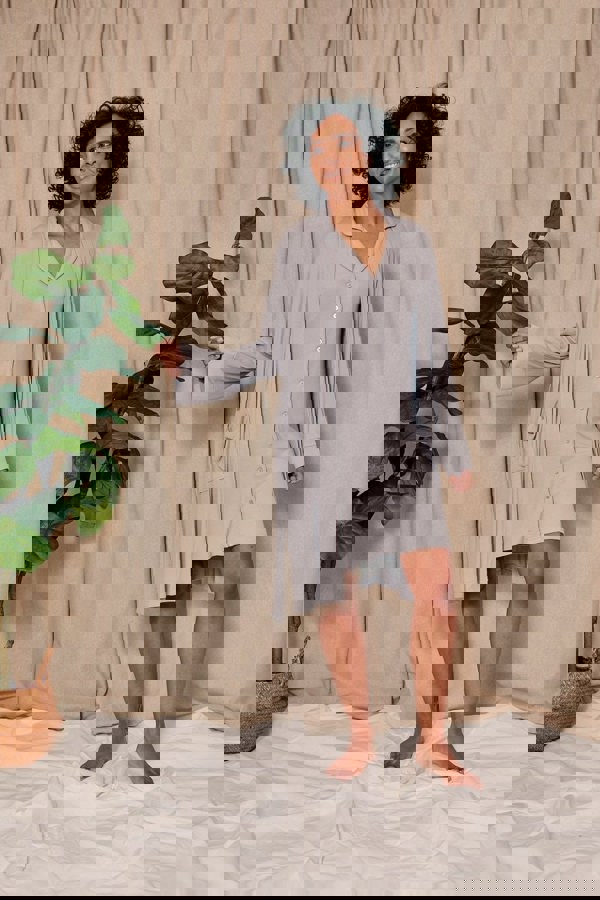EcoVero Ribbed Robe in GreyNightwear
