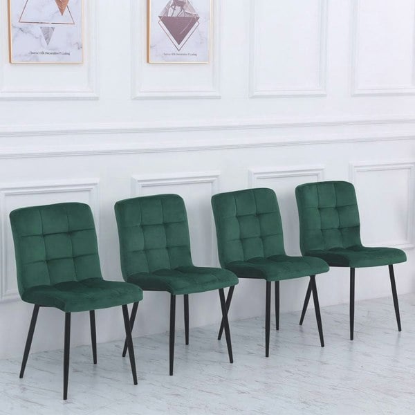 44cm Wide Retro Velvet Accent Desk Chair Dining Desk Chairs Dining Chairs Living and Home