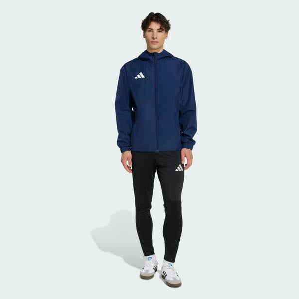 Adidas Mens Entrada 26 All Weather Rain Jacket Waterproof Coat Navy JZ9102