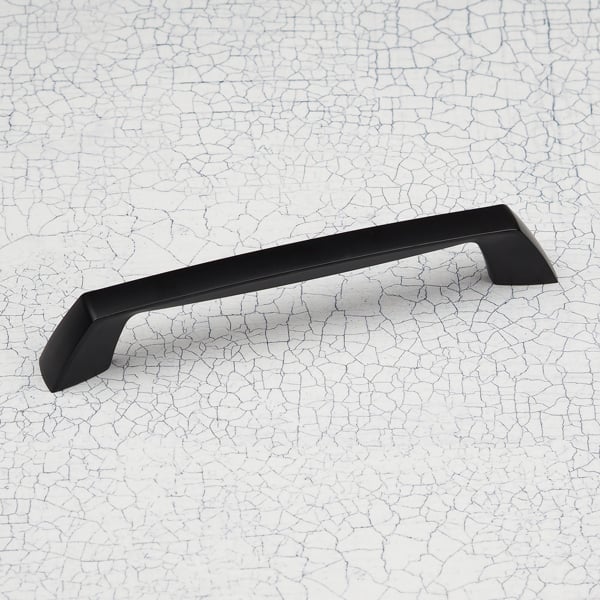 Handle & Home Matt Black Coordinating Tapered Handle, Cup Handle, and Coordinating Knob