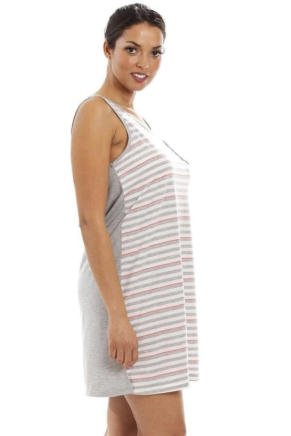 Womens Lightweight Striped Sleeveless Nightie