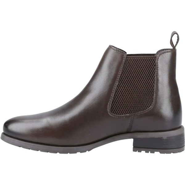 Hush Puppies Sammie Leather Women's Brown Flat Chelsea Boots