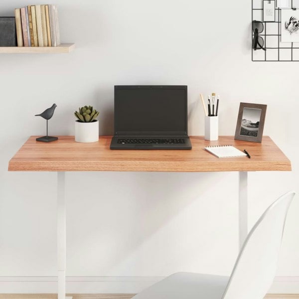 Berkfield Table Top Light Brown 100x50x4 cm Treated Solid Wood Oak