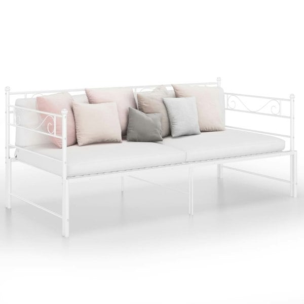 Berkfield Pull-out Sofa Bed Frame White Metal 90x200 cm