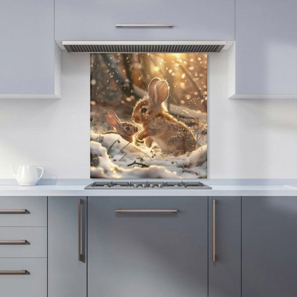 Warren Reed - Designer Winter Woodland Rabbits Kitchen Splashback