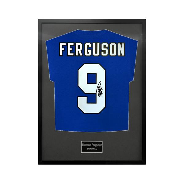 Duncan Ferguson Signed Everton Shirt Standard Frame