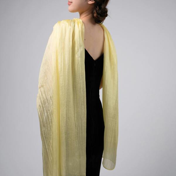 Golden Yellow Silk Scarf – Hand-Dyed Mulberry Silk, Eid & Festival Wrap
