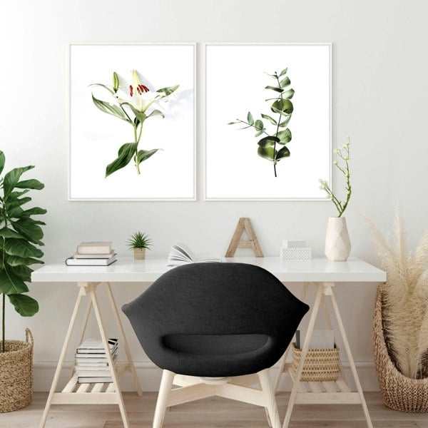 Professional office decor ideas | set of 2 wall art prints