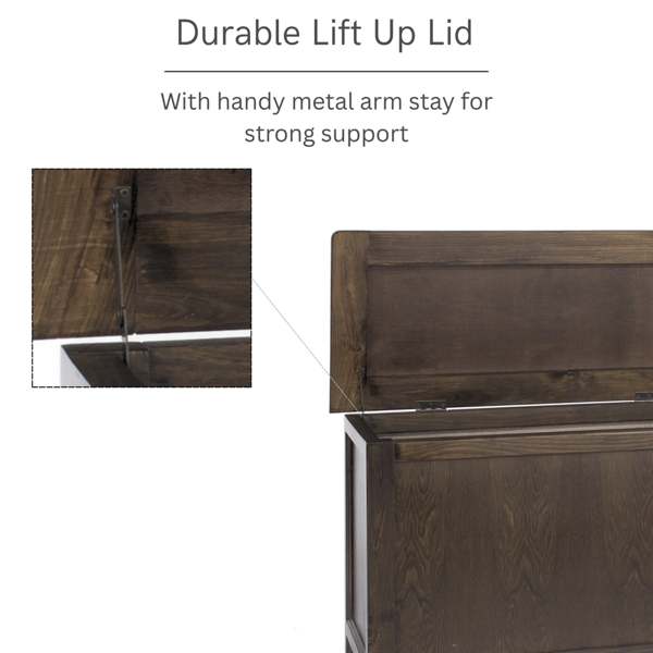 Core Products Boston Bedroom Storage Trunk Chest, Lacquer Finish