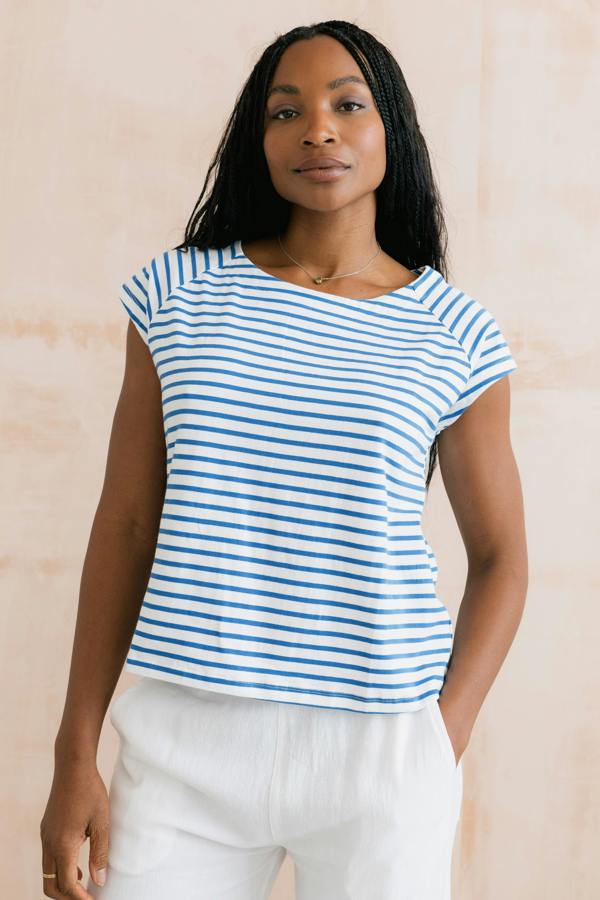 Lily & Me Tidal Cobalt Stripe T-Shirt